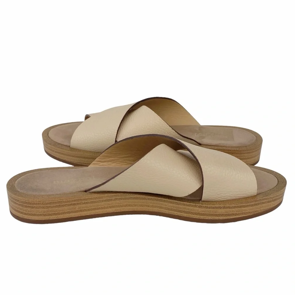 Maypol Leather Sandals Open Toe Slip On Shoes Made in Spain Size 39 Cream Nude